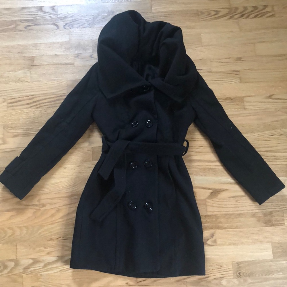 Black Wool Coat from France